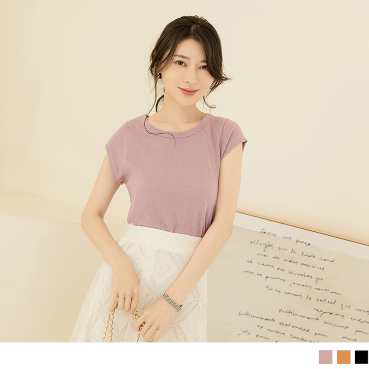 OB 圓領短袖純色上衣 OBAB18529 SS23