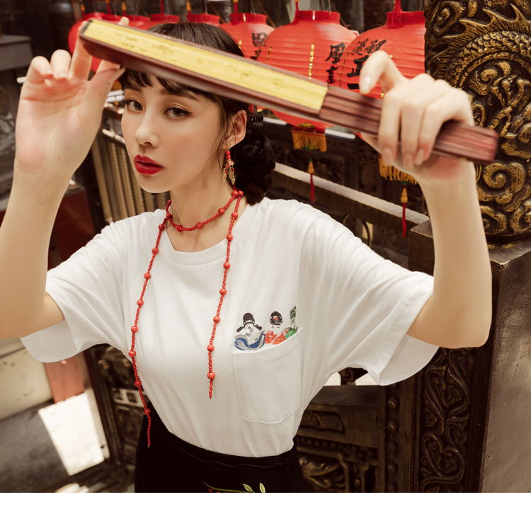 OB 歌仔上青 歌仔戲角色印花口袋短袖寬版Tee(男女適穿) OBAB19012 SS23