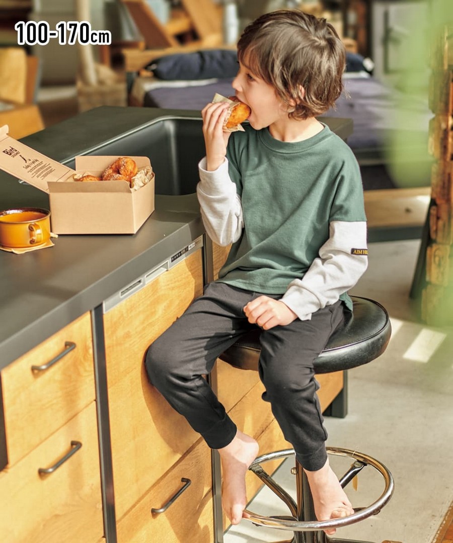 Nissen 配色長袖家居服套裝(男孩，女孩，青少年) (日本童裝) NSBNE0323D0003 FW23