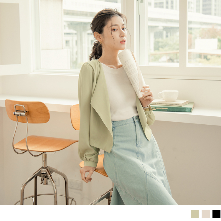 OB 親膚雪紡翻領拋袖外套 OBEA3474 FW23