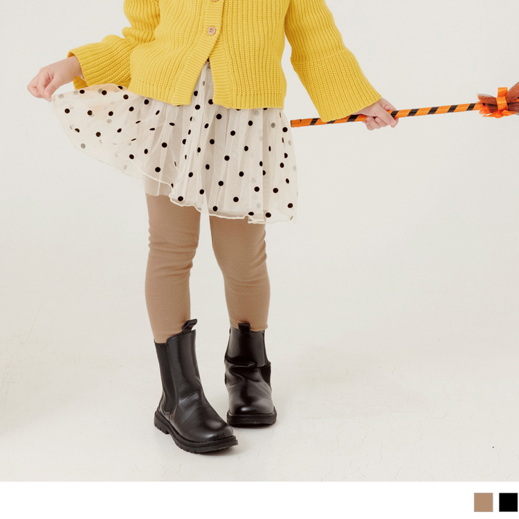 OB 假兩件波點紗裙拼接彈力磨毛Leggings OBQB0012 FW23