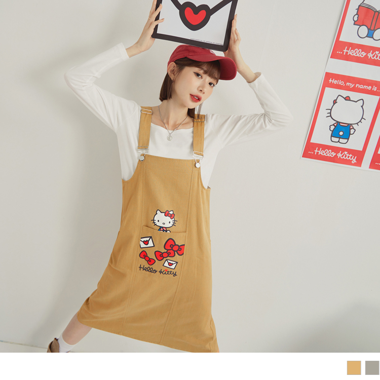 OB KITTY 潮流經典．全彩口袋印花吊帶裙(代購) OBIK0023 FW23