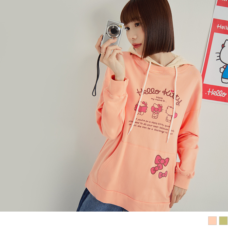 OB KITTY 潮流經典．全彩印花撞色連帽衛衣(代購) OBIK0016 FW23