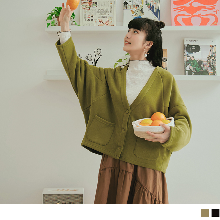 OB 寬鬆雙口袋內裡QQ絨毛保暖外套 OBEA3581 FW23