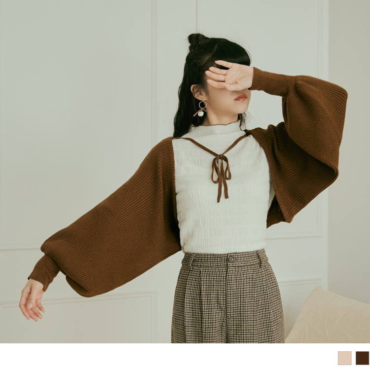 OB QQ毛衣．針織拋袖上衣短版外套 OBFA2867 FW23