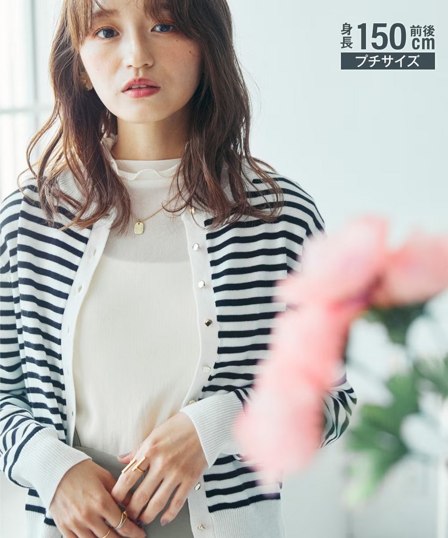 nissen [嬌小尺寸]棉混金鈕釦圓領外套 (日本女裝) NSVCF0124A0002 FW23