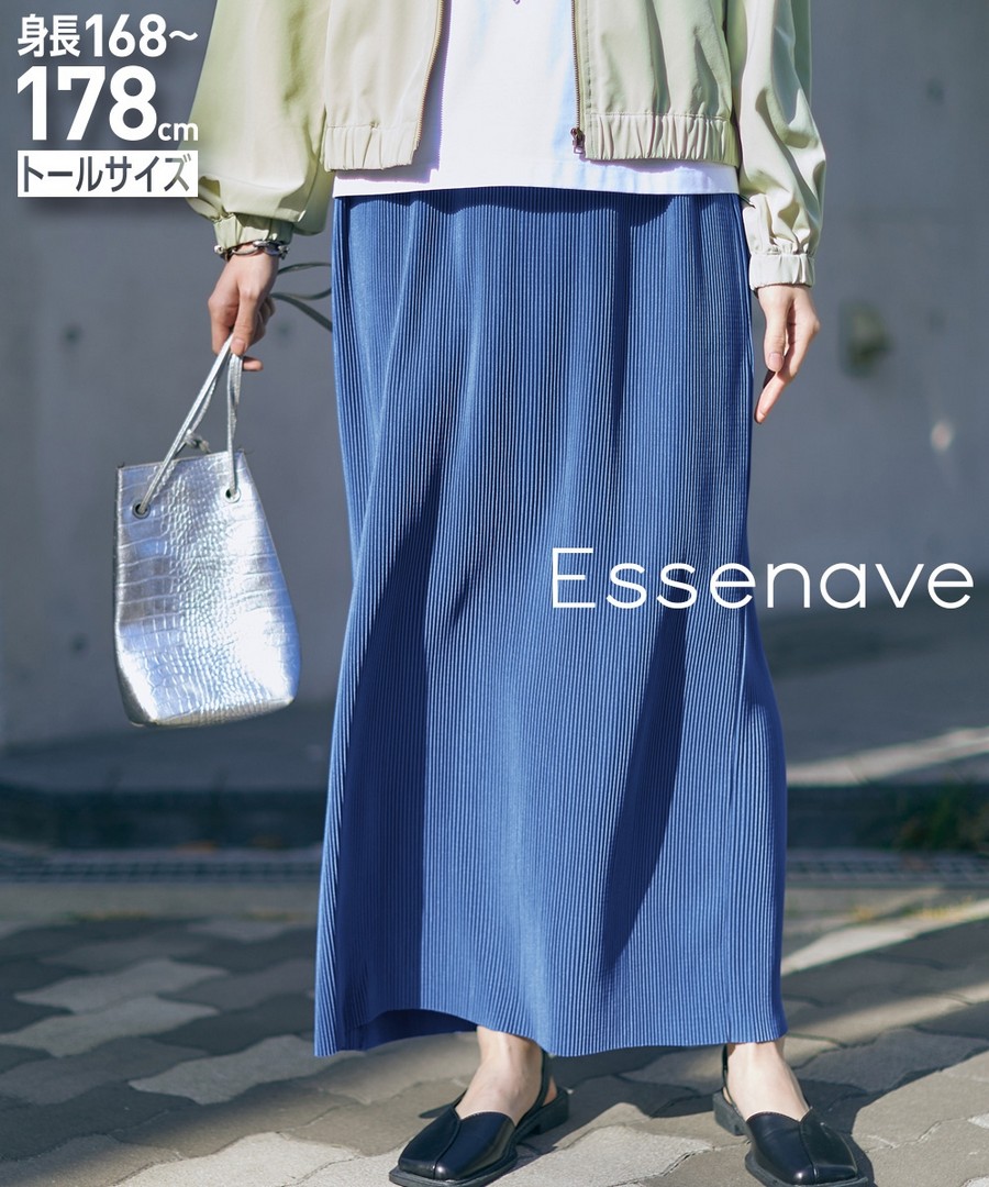 nissen [高挑尺寸]百褶直筒裙(Essenave) (日本女裝大尺碼) NSVCZ0124A0018 SS24
