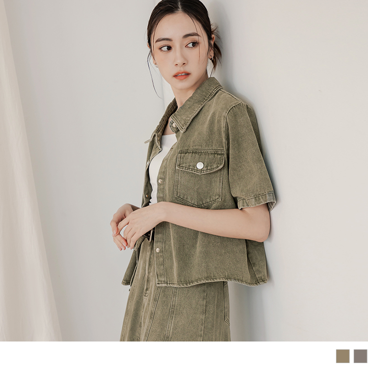 OB 棉質丹寧翻領襯衫/外套 OBAB19266 SS24