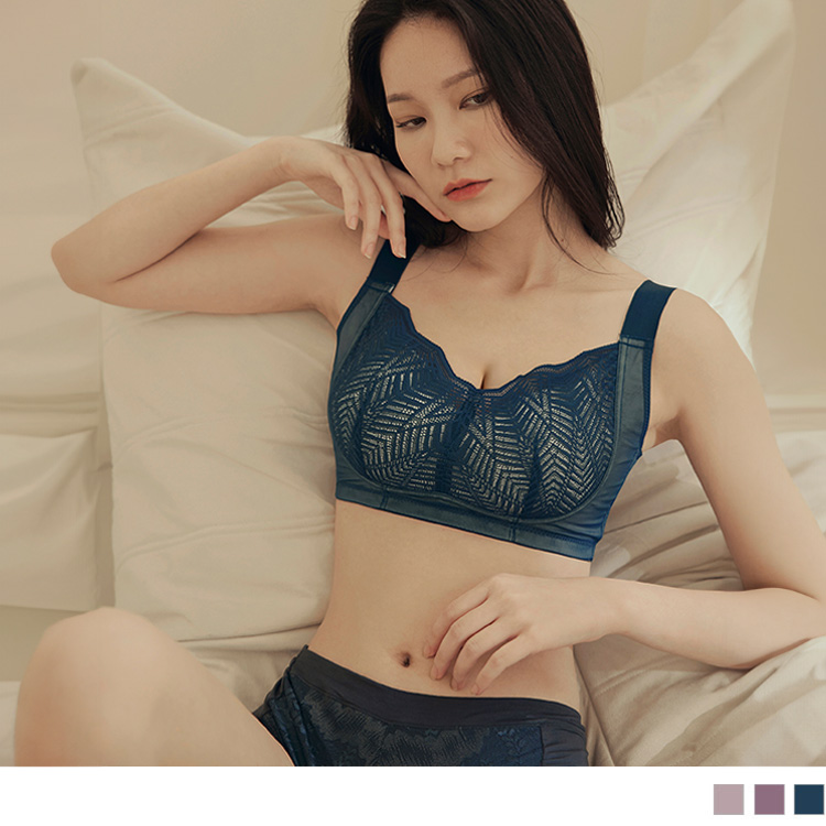 OB 加大尺碼莫代爾法式蕾絲無鋼圈內衣 OBVA1049 SS24