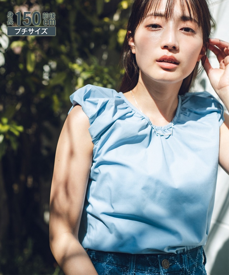 nissen [嬌小尺寸]混棉泡泡肩上衣 (日本女裝) NSAKR0224A0026 SS24