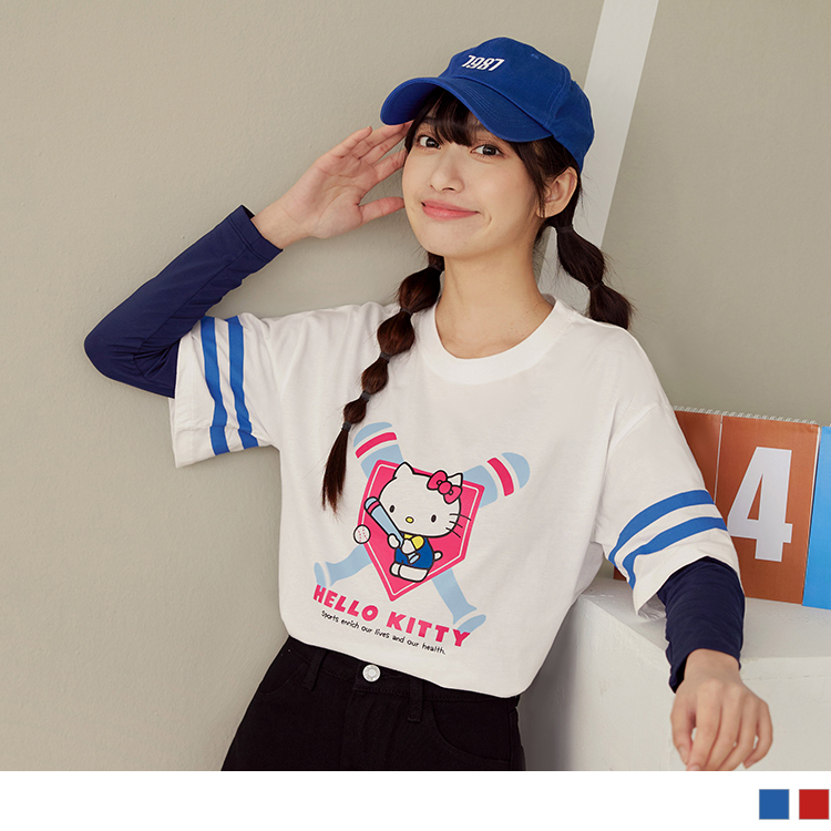 OB KITTY 運動會．純棉棒球印花短TEE OBIK0030 SS24