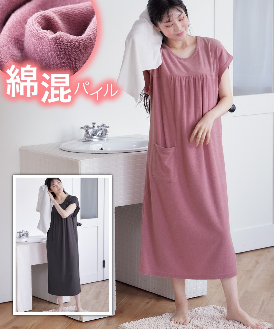 nissen 混棉澡後連身裙 (日本女裝大尺碼) (睡衣及家居服) NSBOY0724B0001 SS24