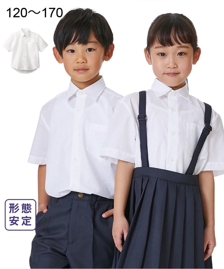 Nissen 防變形，短袖制服襯衫(男孩，女孩，青少年) (日本童裝) NSBNO0523E0002 SS24