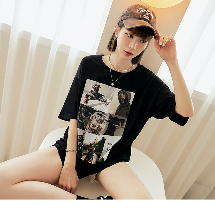 OB 親膚純棉個性狗狗印花寬鬆上衣 OBAB19422 SS24