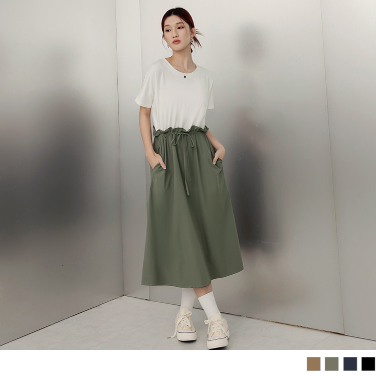 OB 涼感．抗UV假兩件腰綁帶冰河系防曬連身裙 OBDA10029 SS24
