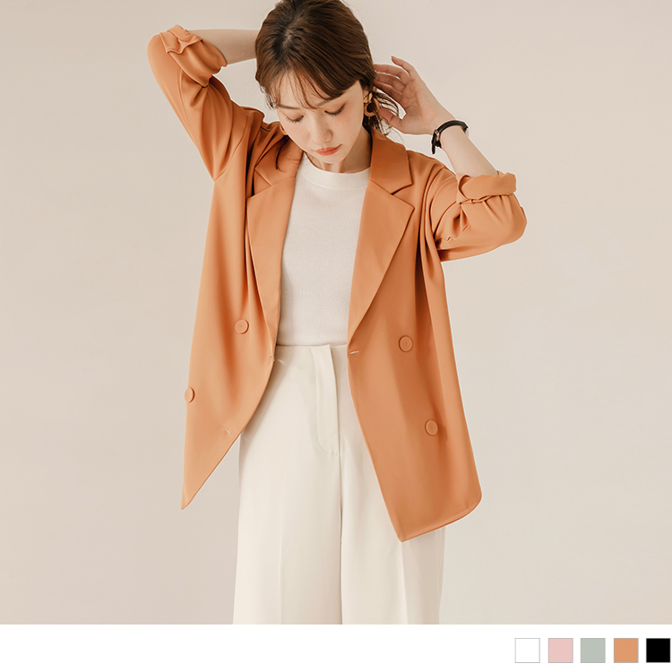 OB 懶人不易皺．素色雙排包釦西裝外套 OBEA3635 SS24