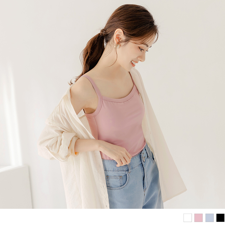 OB 涼感．冰牛奶絲細肩帶BRA TOP OBAB18394 SS24