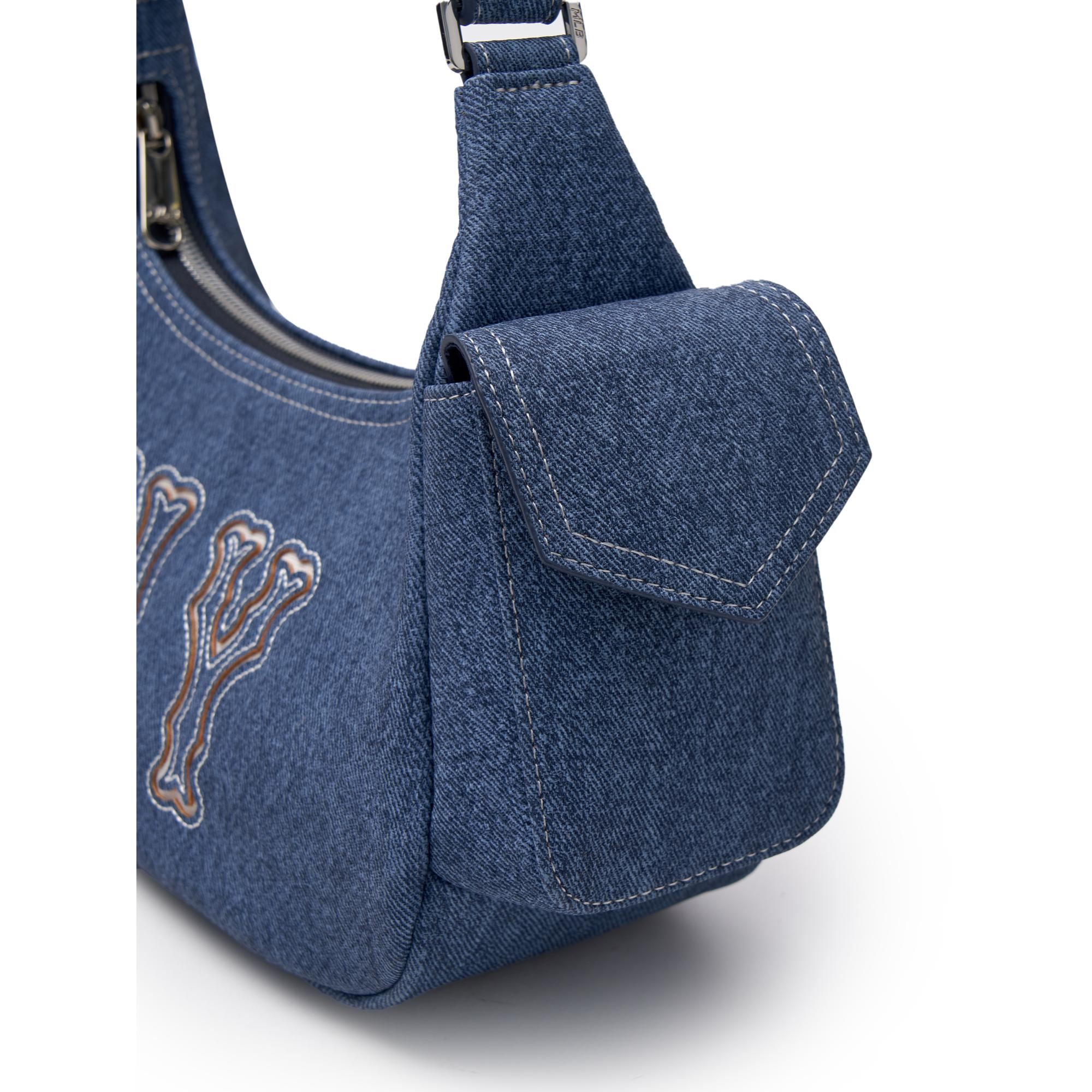 BASIC MEGA LOGO POCKET DENIM HOBO BAG NEW YORK YANKEES