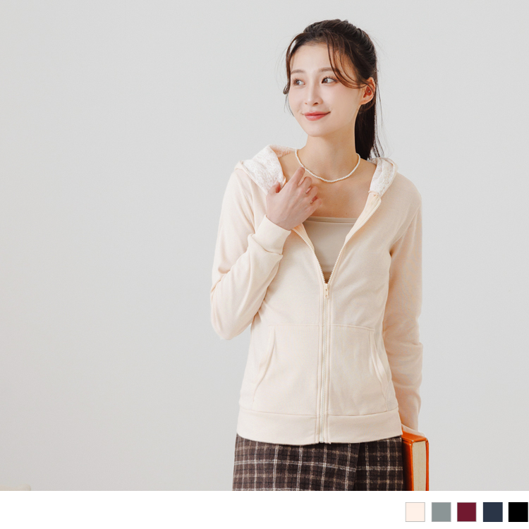 OB 蕾絲緹花拼接休閒連帽外套 OBEA0852 FW24