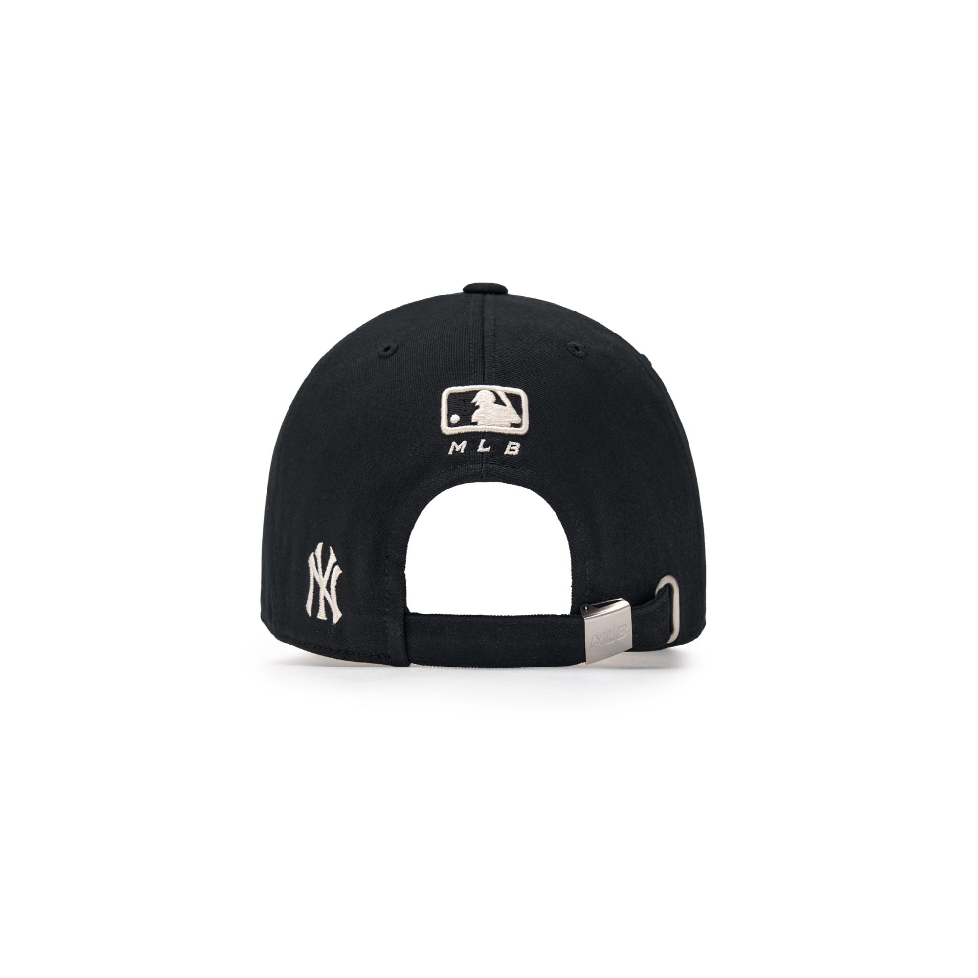 ◆MLB Korea◆ Culsive Lettering Unstructured Ball Cap NY Bla Nón MLB Korea Varsity Lettering Ball Cap NY Yankees