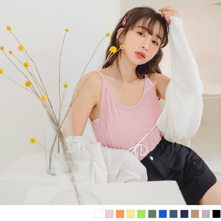 OB 涼感．小V臉莫代爾前後兩穿背心 OBAB18192 SS24