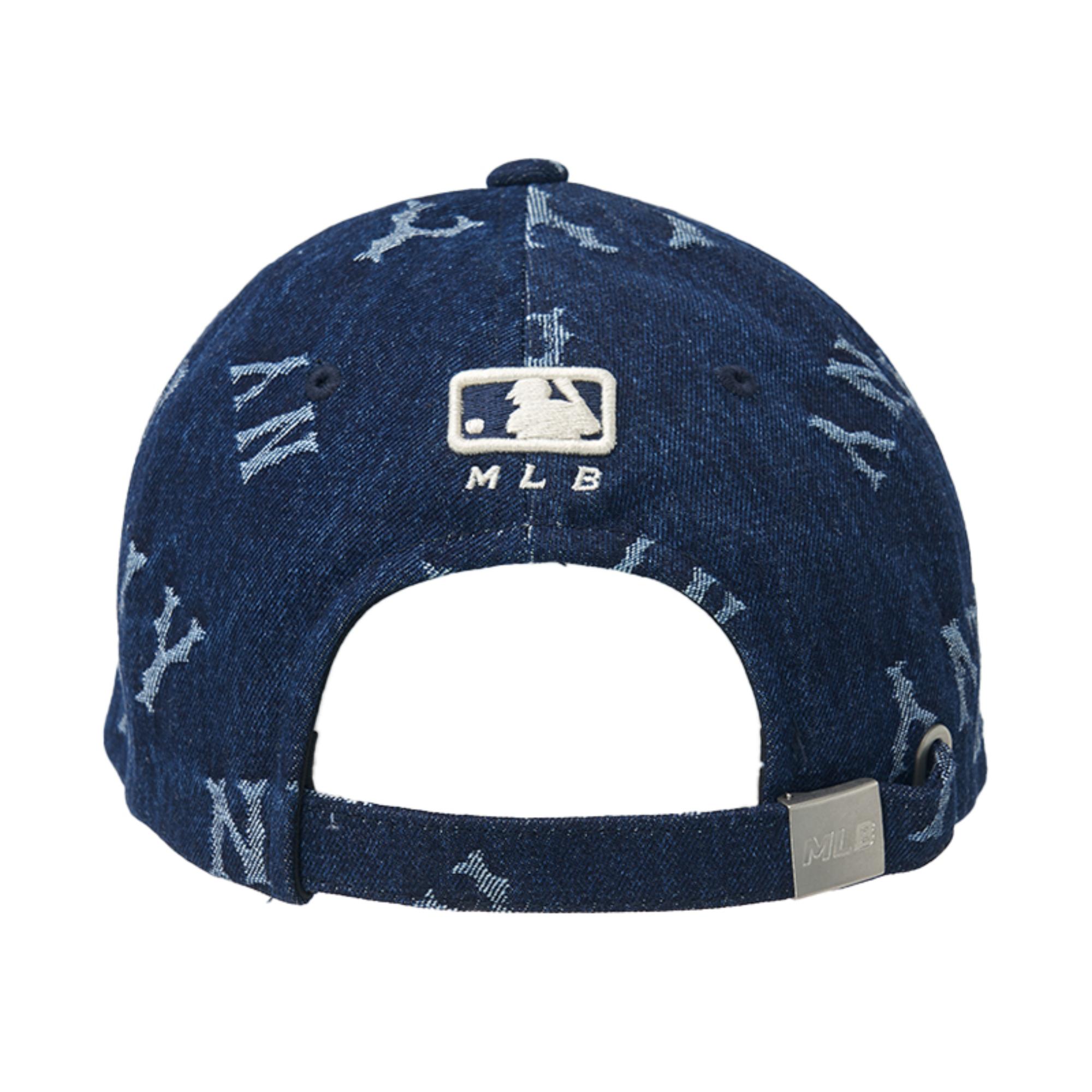 MEGAGRAM DENIM JACQUARD ALLOVER STRUCTURED BALL CAP NEW YORK