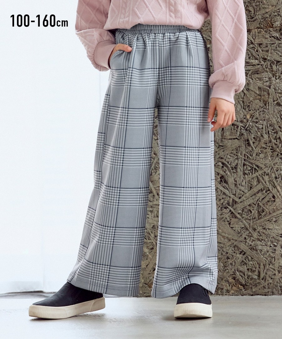 Nissen 格紋寬腿褲(女孩，青少年) (日本童裝) NSCKI0224D0002 FW24