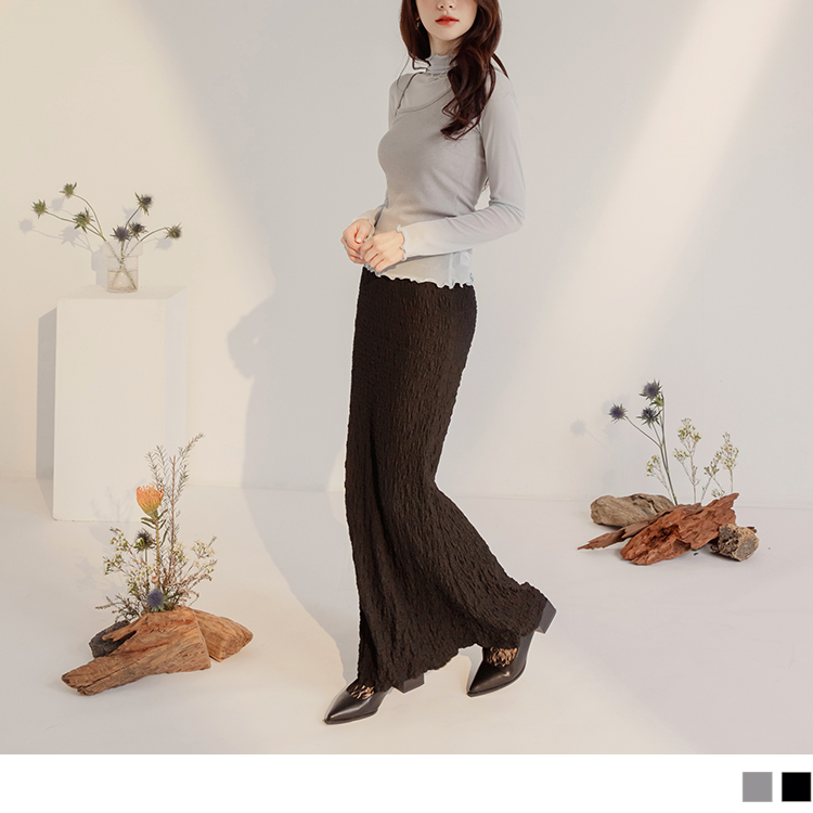 OB 肌理感皺皺彈性魚尾裙 OBCA3012 FW24
