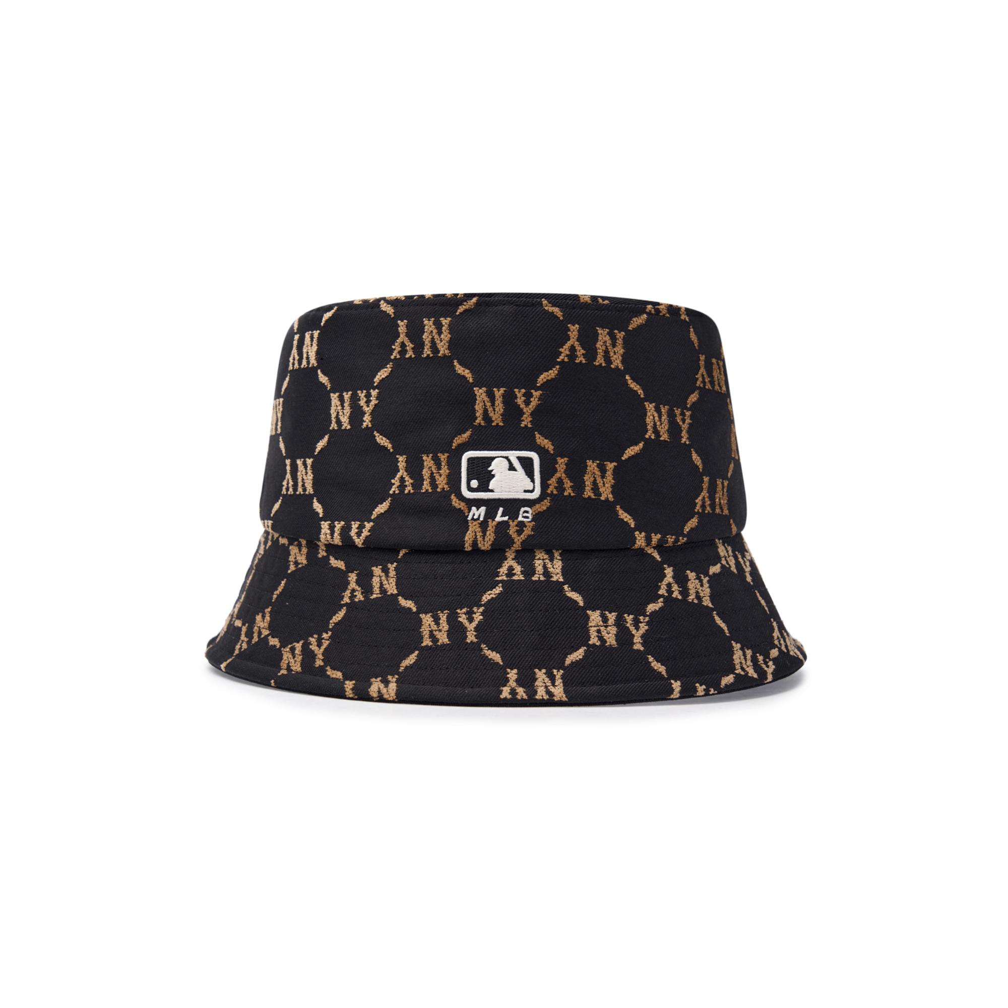 ★送料・関税込★MLB★DIA MONOGRAM POINT BUCKET HAT★ MLB Unisex Dia Monogram Point Bucket Hat NY Yankees Black