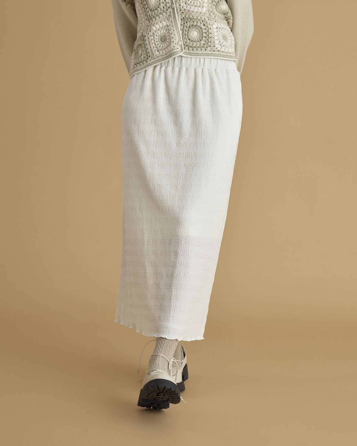 Seersucker Pencil Skirt_0