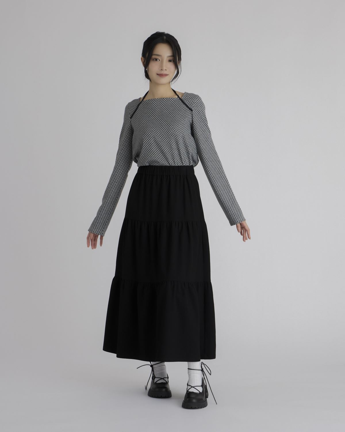 Seersucker tiered Skirt_1