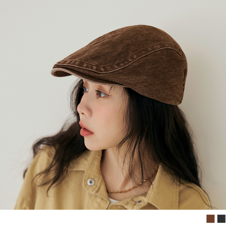 OB 純棉復古水洗刷色報童帽 OBYC066 FW24