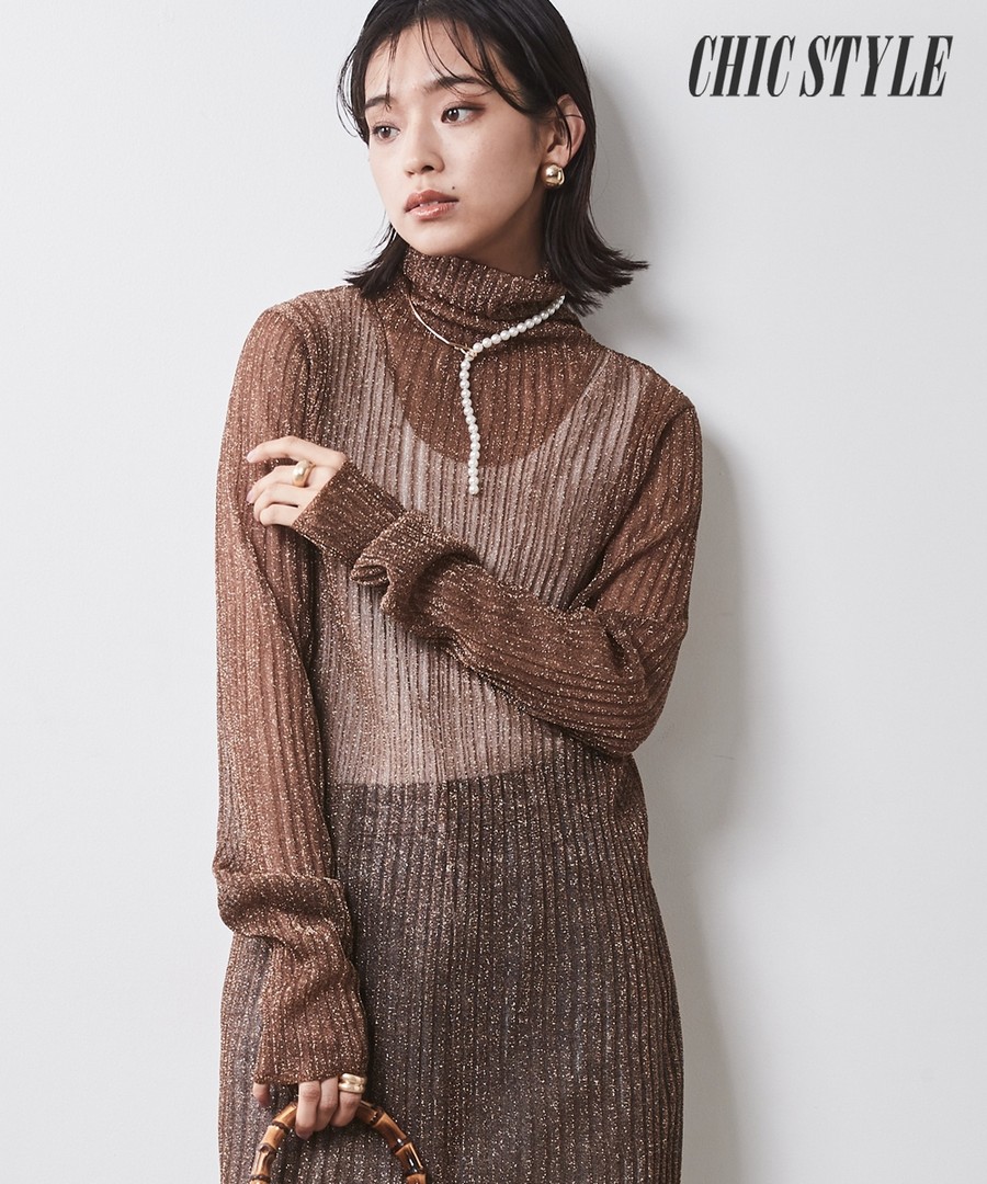 nissen 透視感針織長連身裙(CHIC STYLE) (日本女裝大尺碼) NSAWD0124D0021 FW24