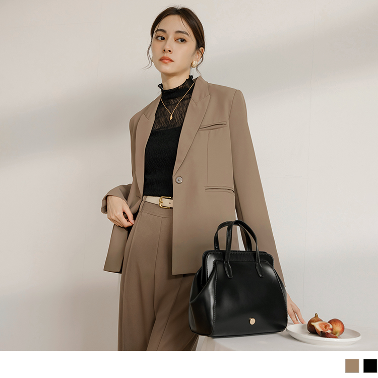 OB 不易皺內裡配色修身剪裁西裝外套 OBEA3676 FW24