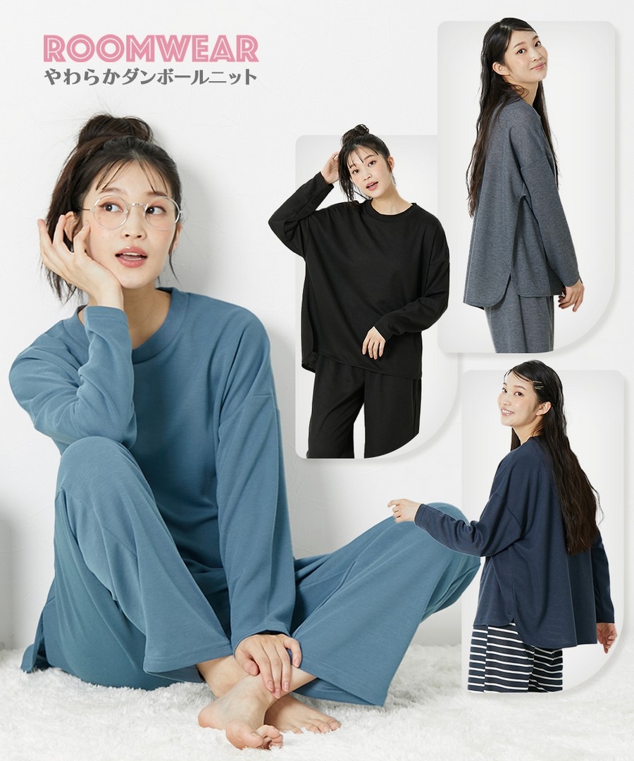 nissen 柔軟寬鬆家居服套裝 (日本女裝大尺碼) (睡衣及家居服) NSBEE0124D0017 FW24