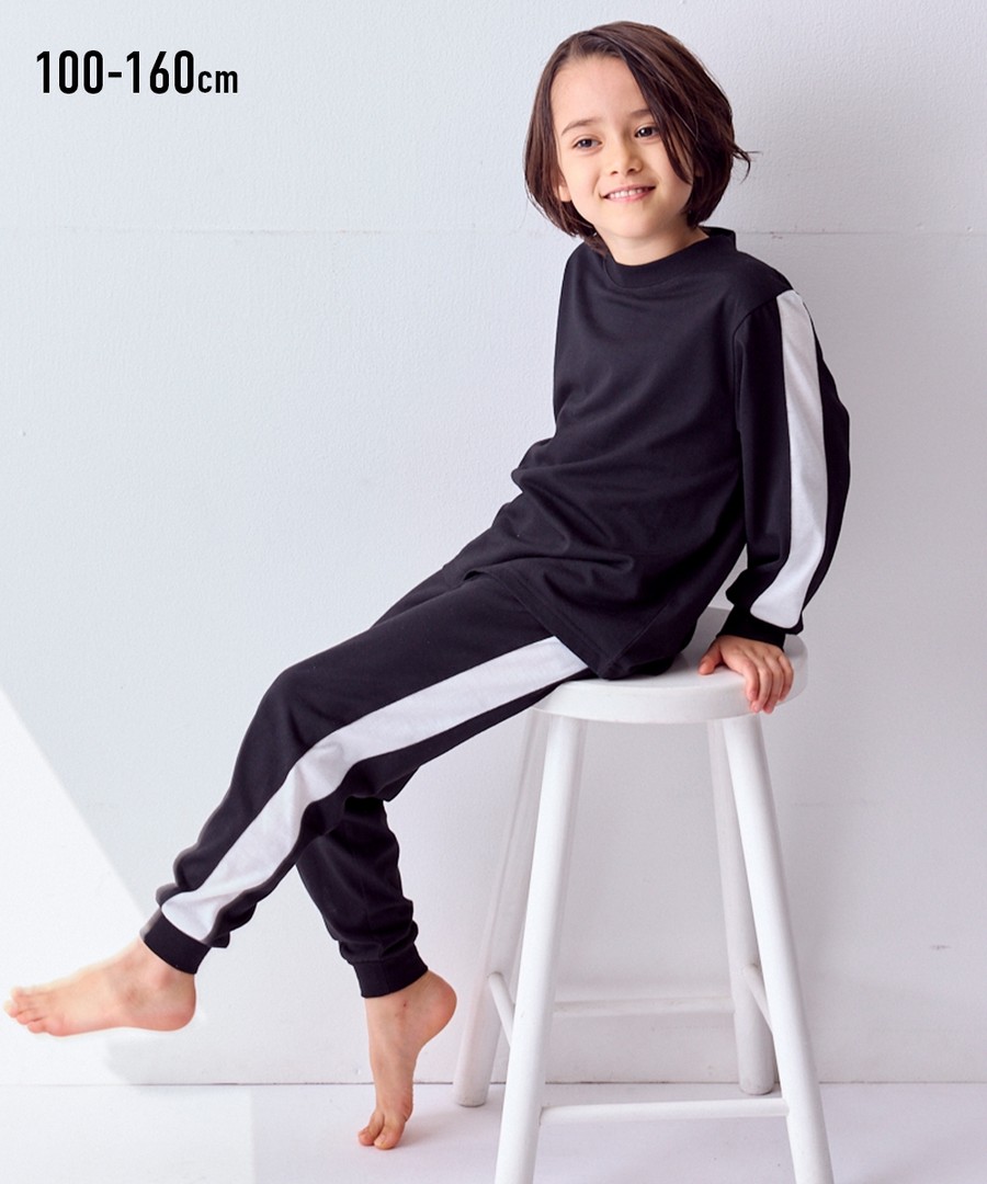 Nissen 線條拼接家居服套裝(男孩，女孩，青少年) (日本童裝) NSBEE0124D0010 FW24