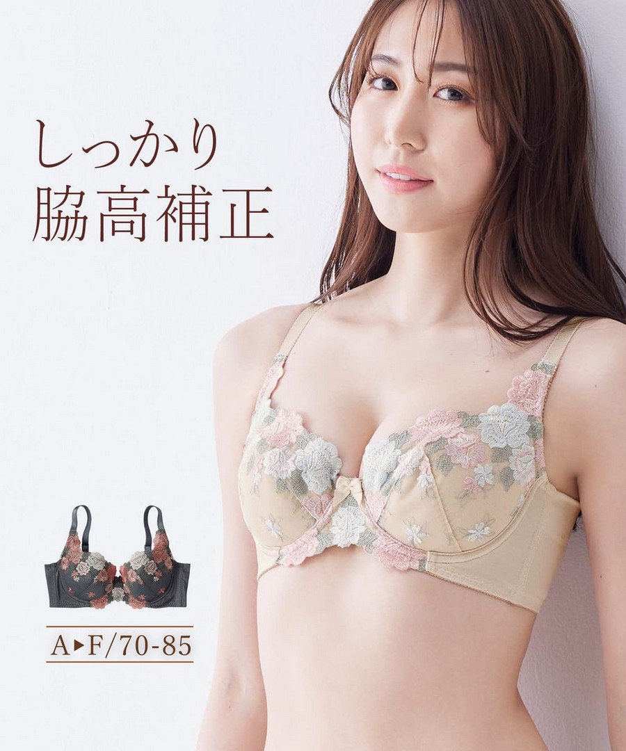 nissen 側高側邊俐落刺繡內衣(法式玫瑰圖案) (日本女裝及大尺碼適用內衣) NSDDD0124E0001 FW24