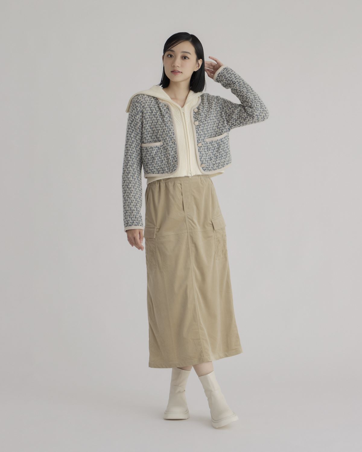 Wide Lapel Zipper Cardigan_2