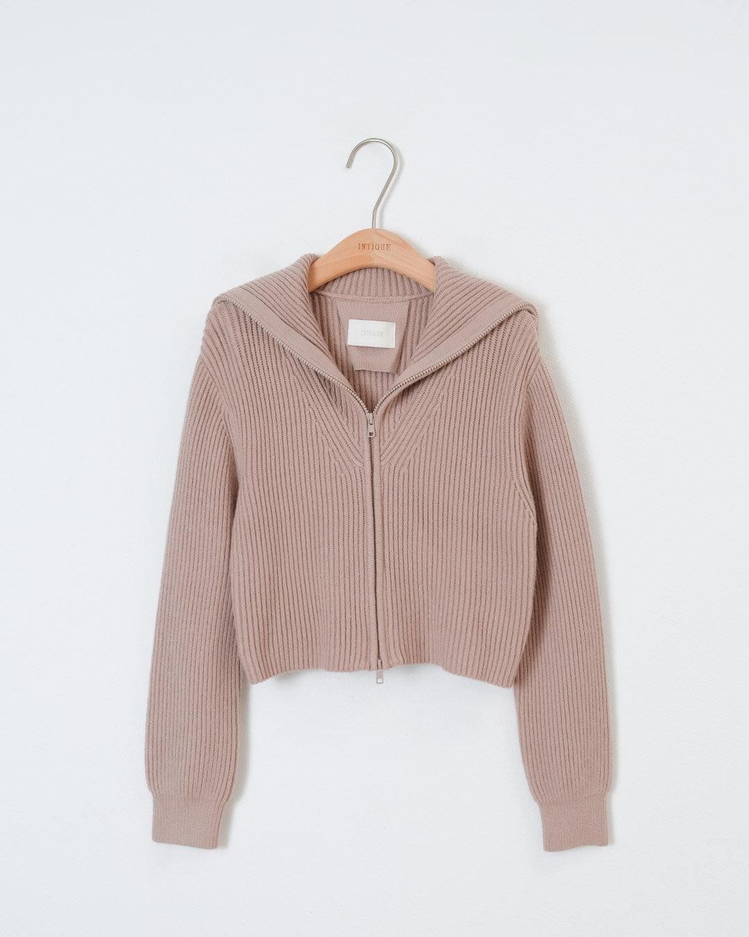 Wide Lapel Zipper Cardigan_3