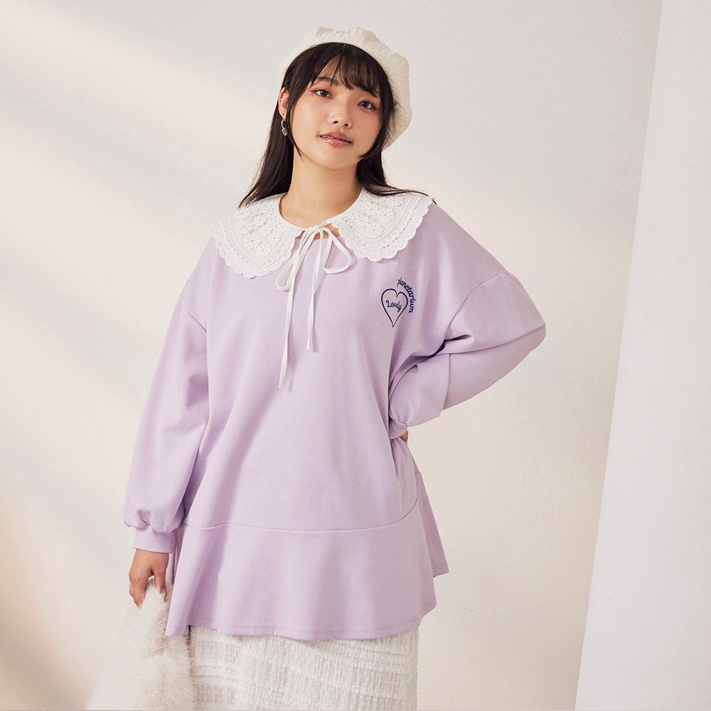 OB 雲朵自訂款-棉質刺繡傘襬寬版上衣 OBAB19849 FW24