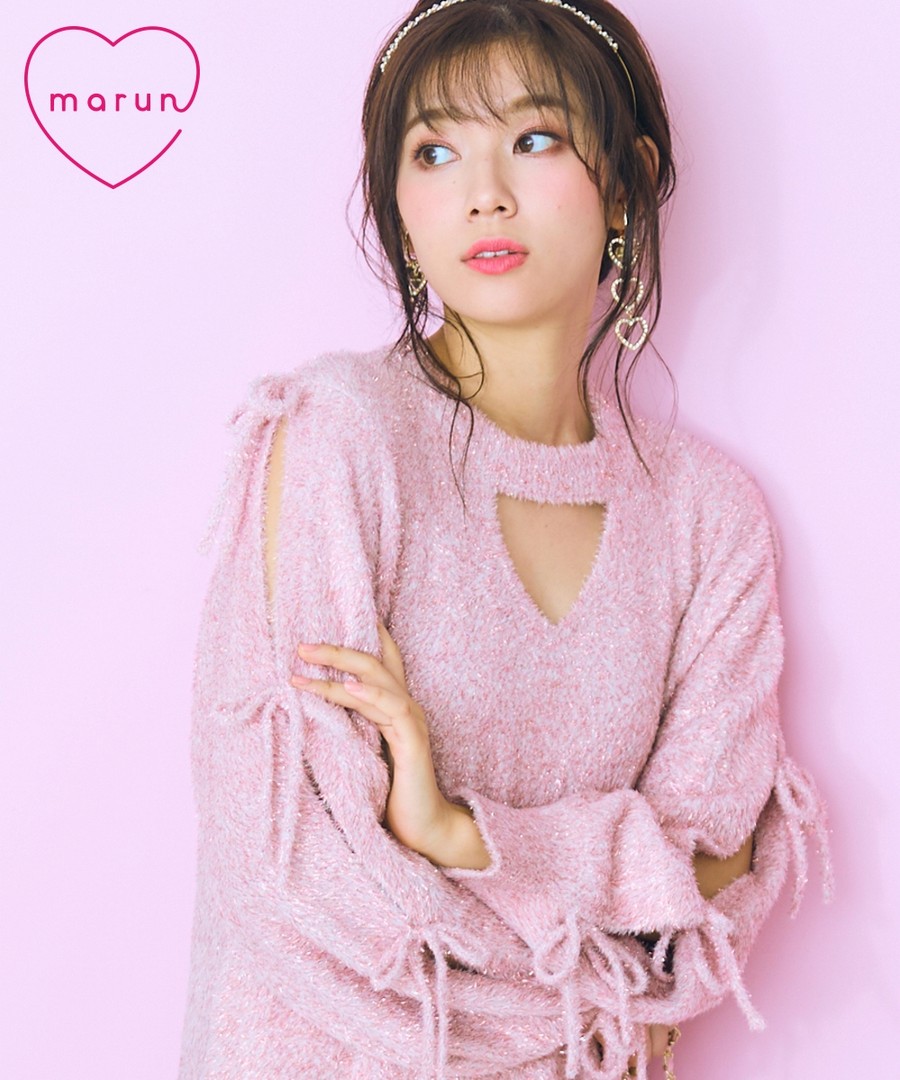 nissen 金蔥毛絨針織連身裙(marun) (日本女裝大尺碼) NSAWD0124E0061 FW24