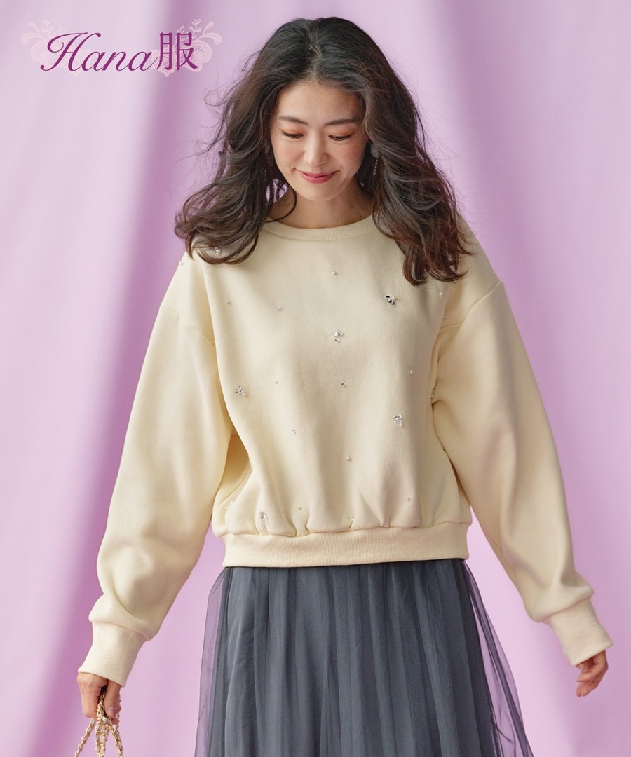 nissen 正面寶石裝飾設計上衣(Hana服) (日本女裝大尺碼) NSCWV0124E0001 FW24