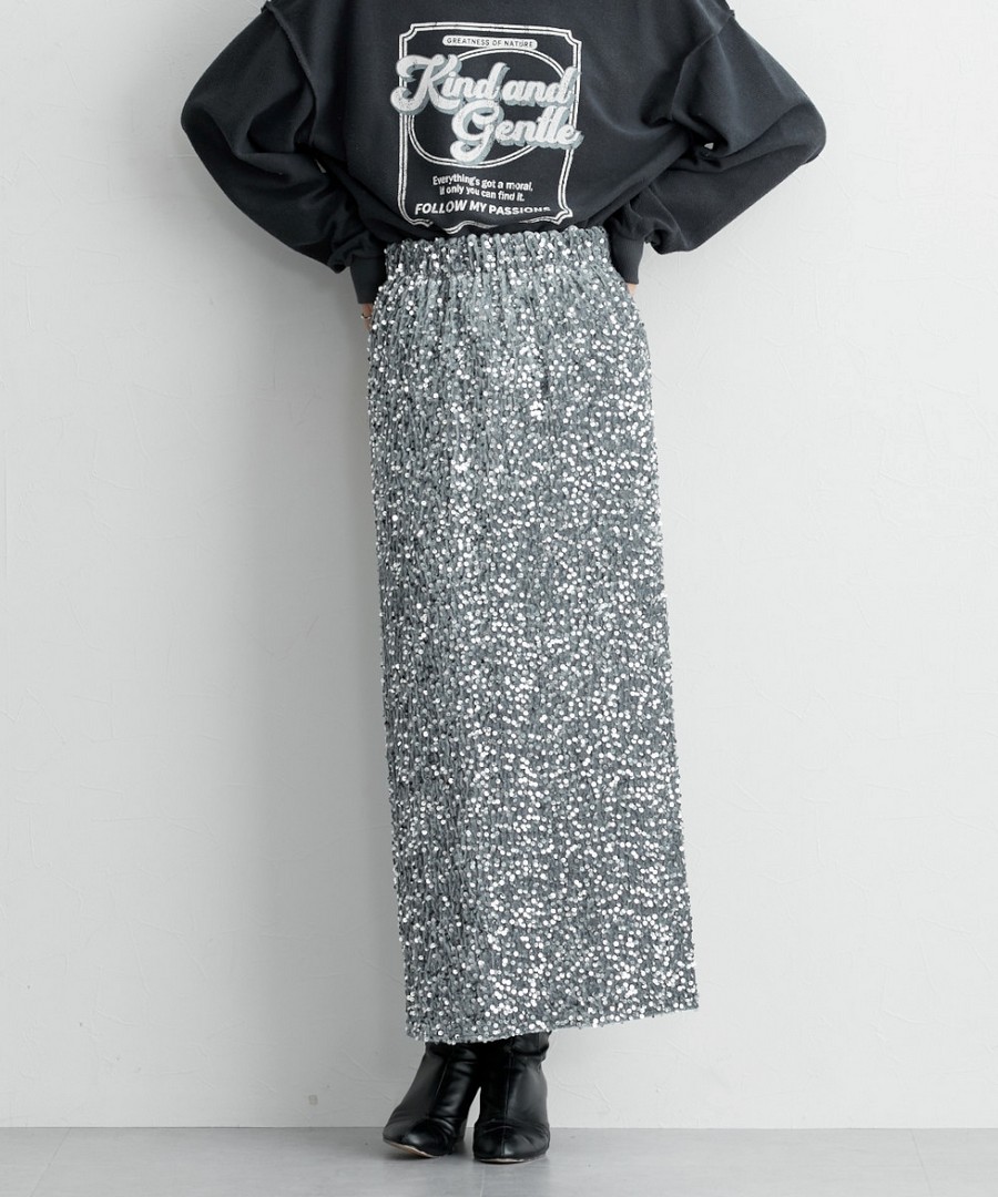 nissen 亮片緊身長窄裙 (日本女裝) NSAHT0124D0010 FW24