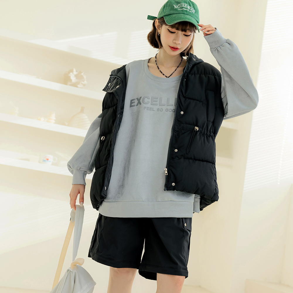 OB 麂皮絨英文立體膠印寬版大學TEE/衛衣 OBAB19960 FW24