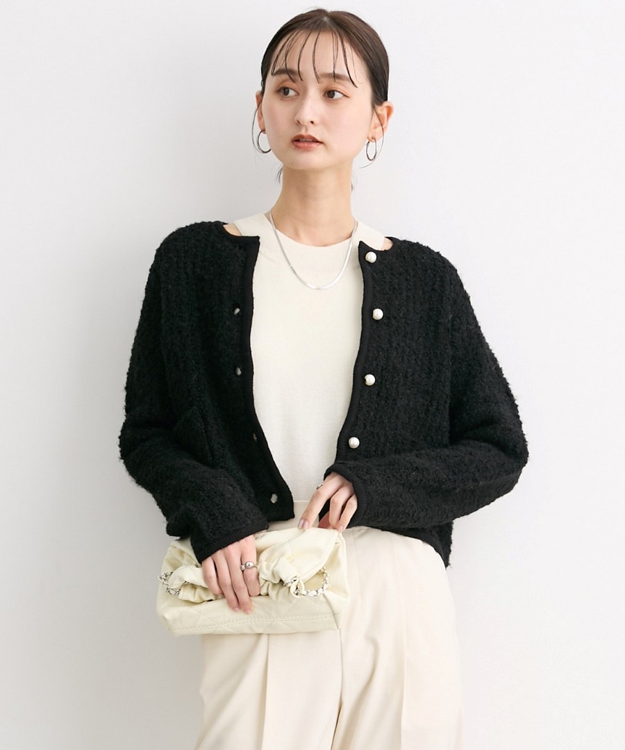 nissen 仿貴賓狗毛風針織短版外套 (日本女裝) NSAPL0124D0024 FW24