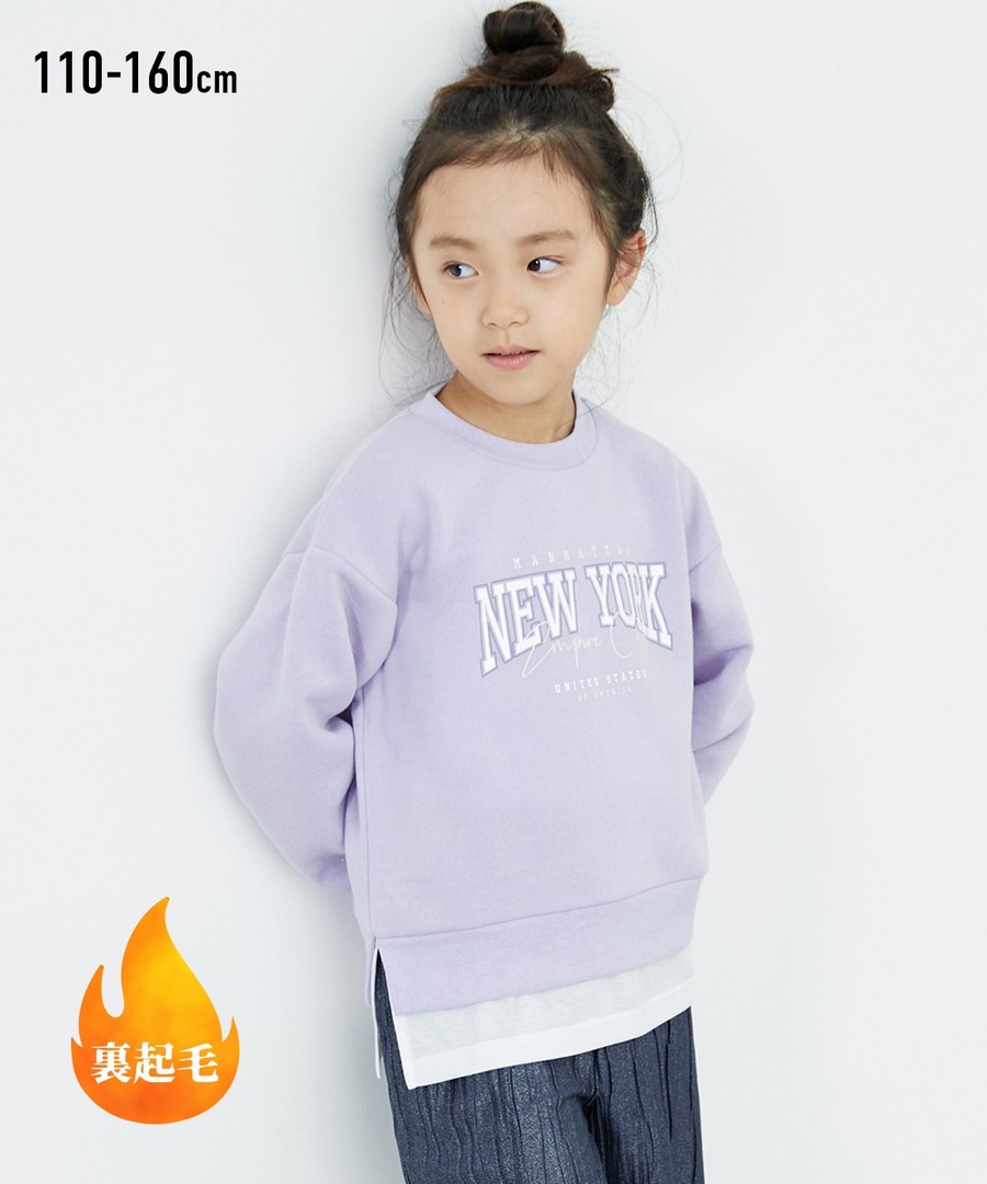 Nissen 裡拉絨多層次印花長袖衛衣(女孩，青少年) (日本童裝) NSCIY0224E0013 FW24
