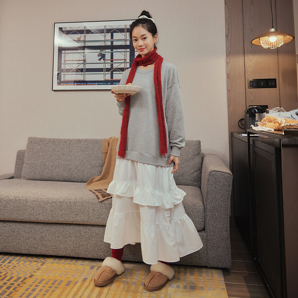 OB 假兩件蛋糕裙襬拼接連身裙 OBDA10239 FW24