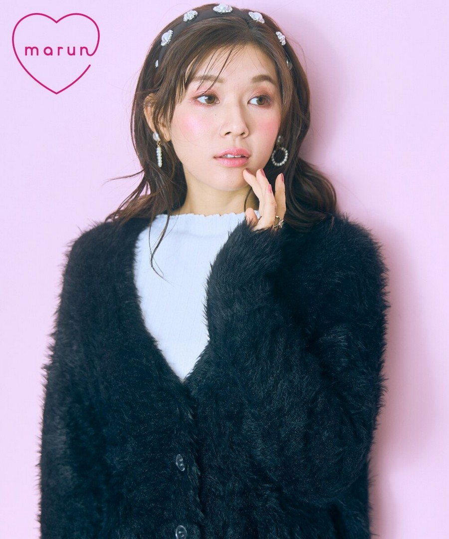 nissen 短版毛茸茸針織外套(marun) (日本女裝大尺碼) NSAWD0125A0015 FW24
