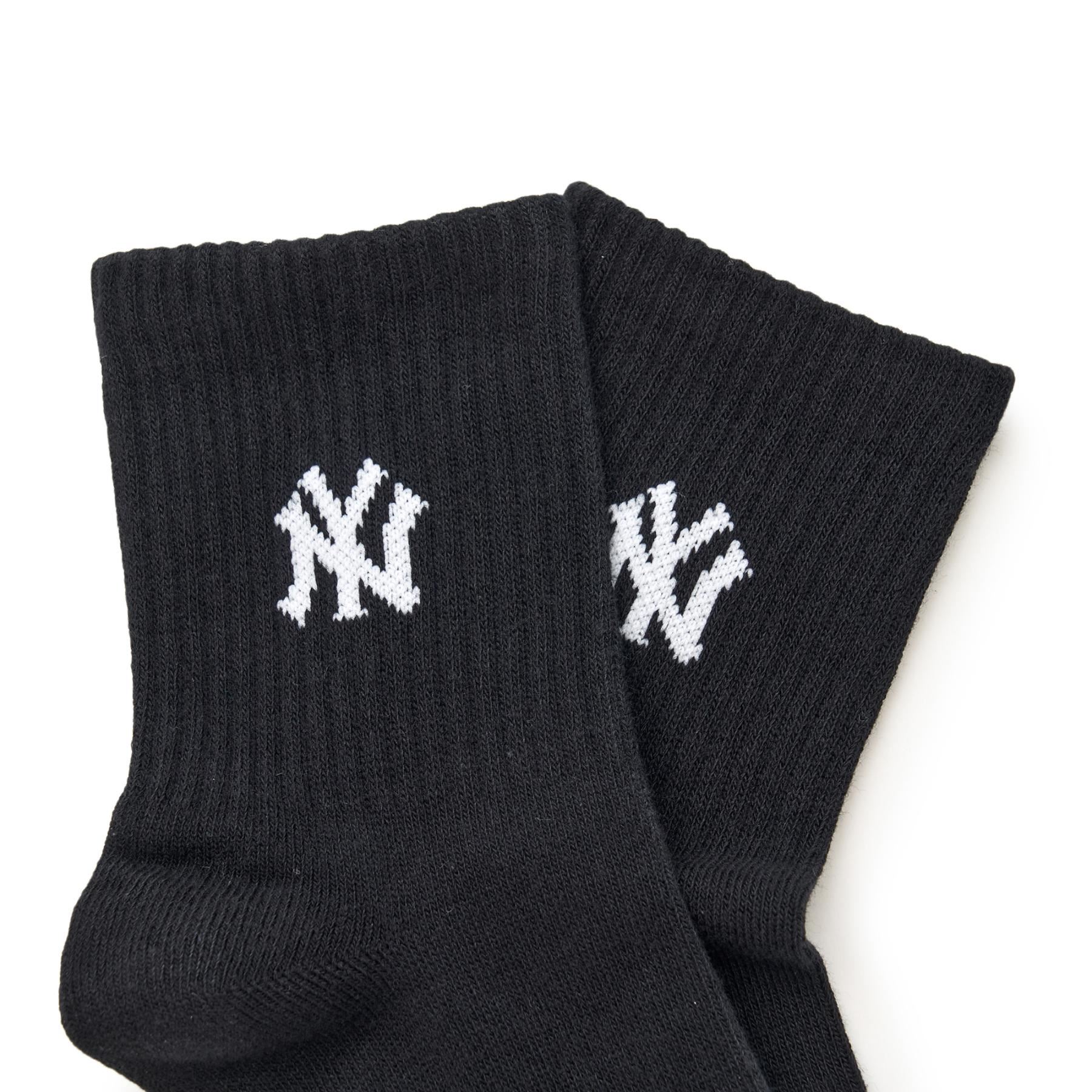 DAILY SMALL LOGO SOCKS 3PAIRS SET MLB (3ASODA15N-00BKS
