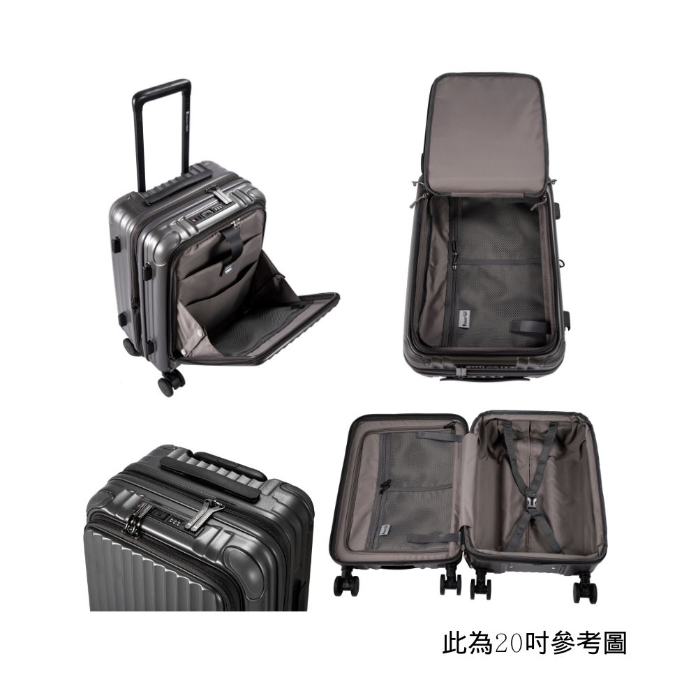 商戶派送] DAYCROWN MODEL-7828 日本避震輪前揭式+中間開行李箱黑色
